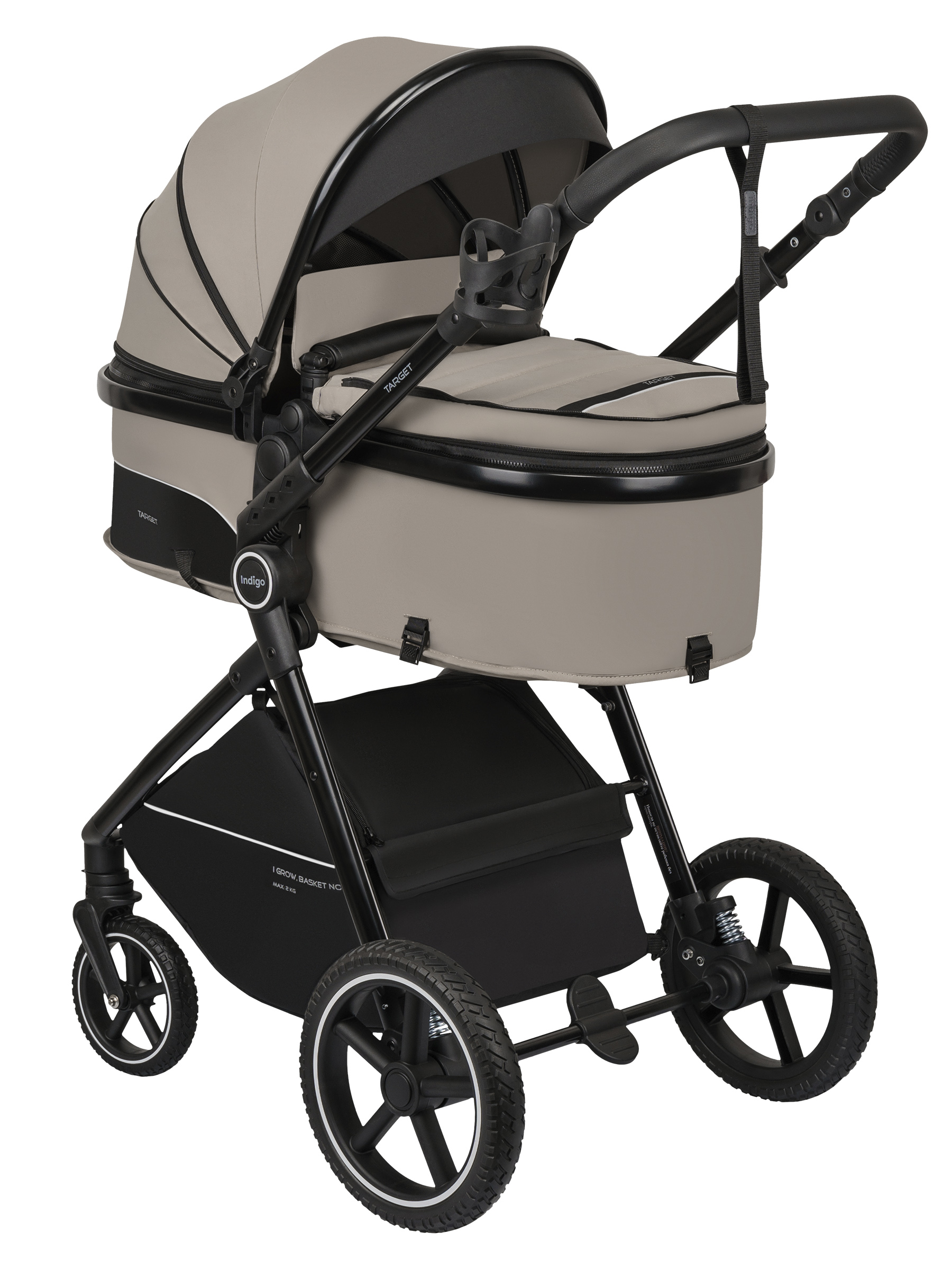 Коляска трансформер Indigo TARGET 3в1 бежевый - фото 15