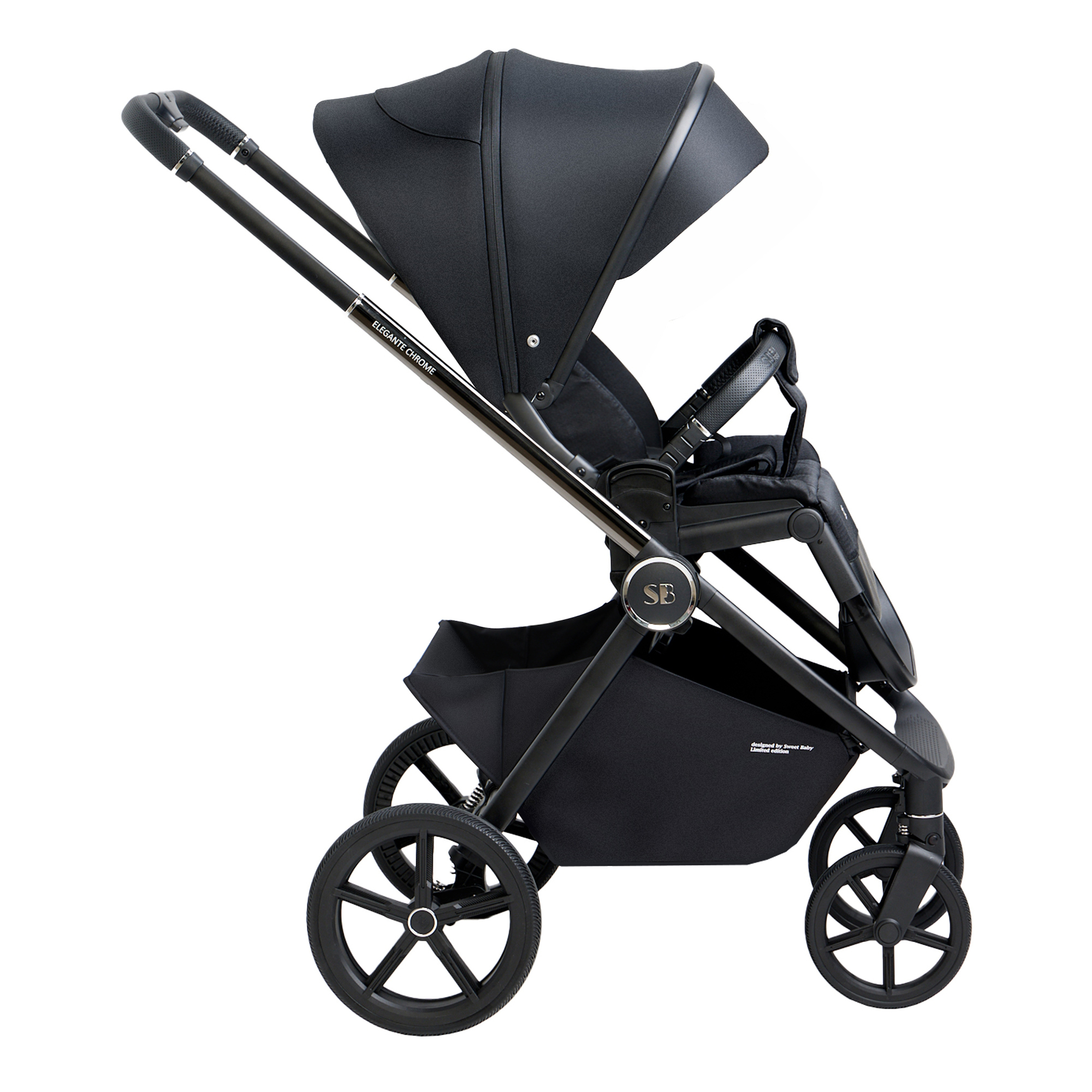 Коляска 3в1 Sweet Baby Elegante Chrome Black черный - фото 64