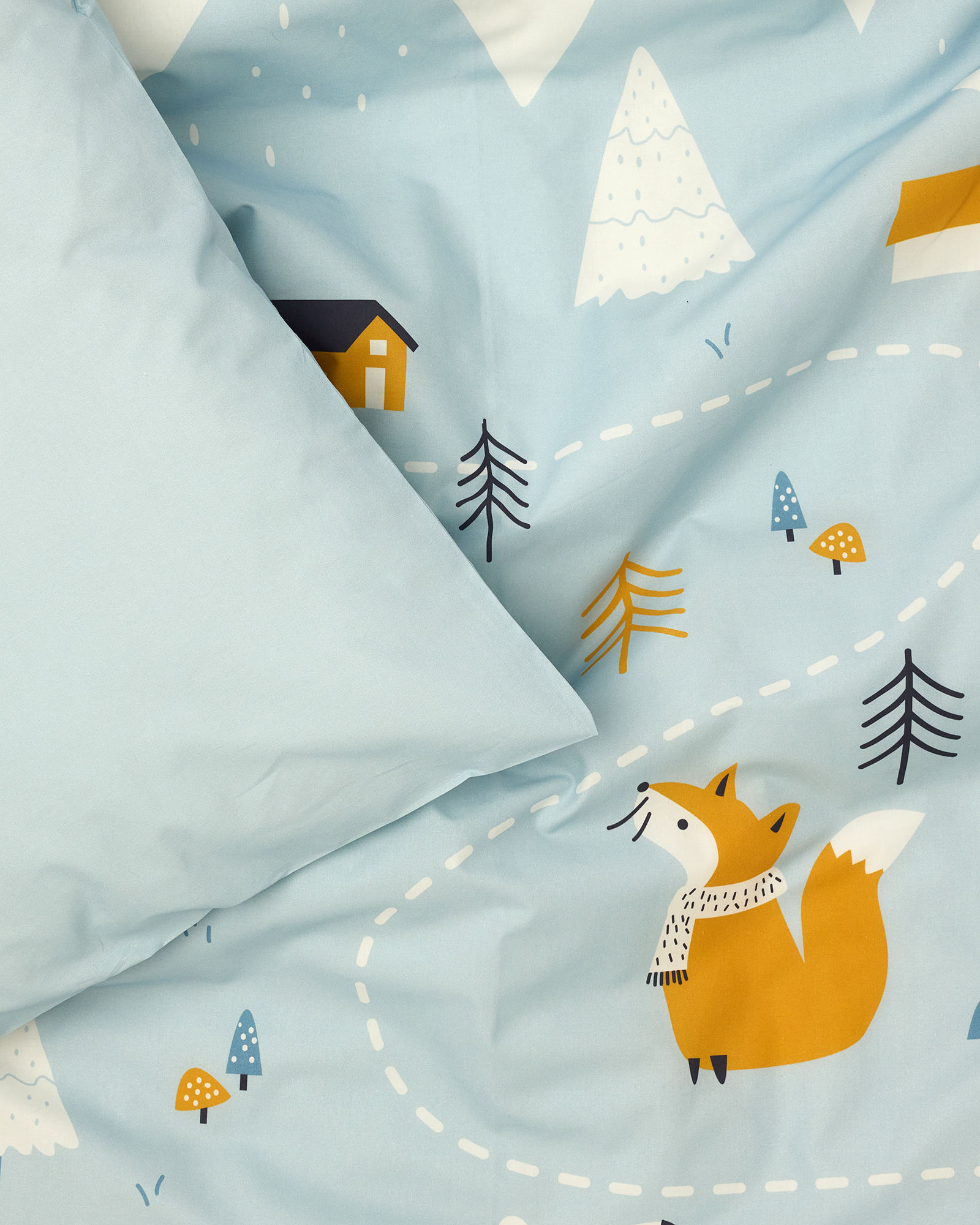 Комплект постельного белья FUTURINO Home Зимняя прогулка 2 предмета W24FH-3301-33bd-55 - фото 3