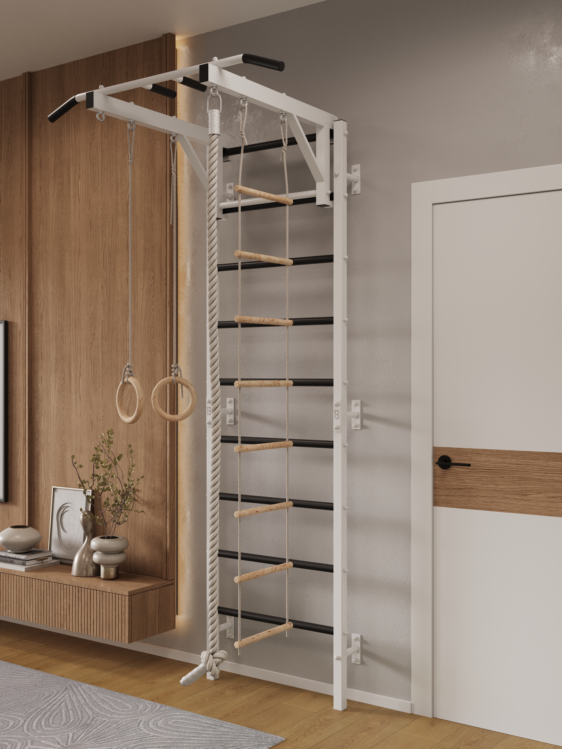 Шведская стенка BORABO PRO с турником и навесным оборудованием - фото 14