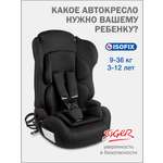 Автокресло SIGER НЕКСТ ISOFIX Isofix 1/2/3 (9-36 кг) черный