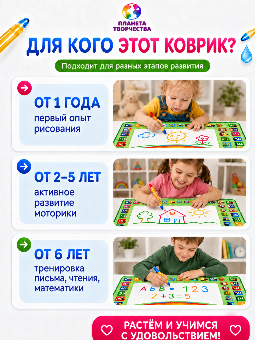 Акварисование Планета творчества коврик для рисования водой - фото 5