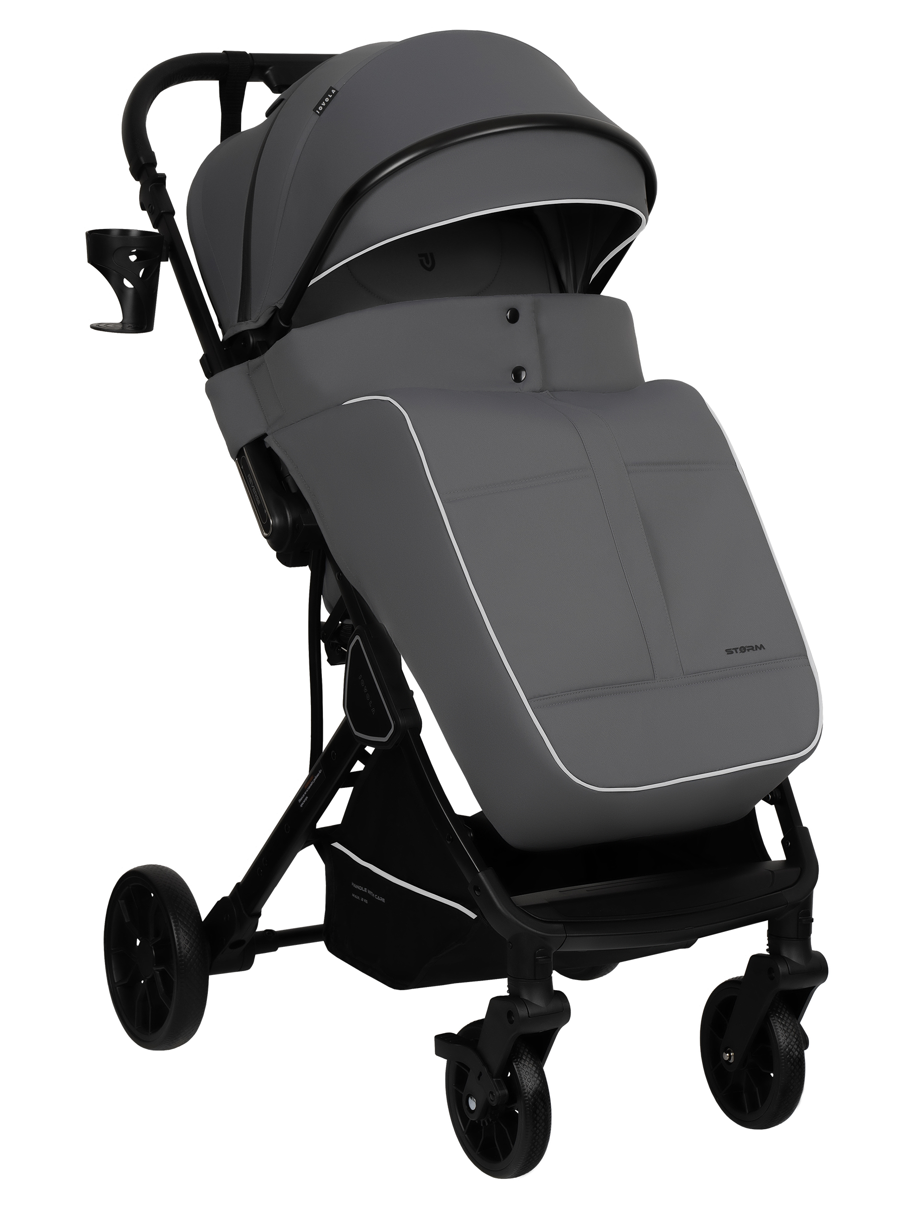 Коляска прогулочная JOVOLA Storm темно-серый - фото 17