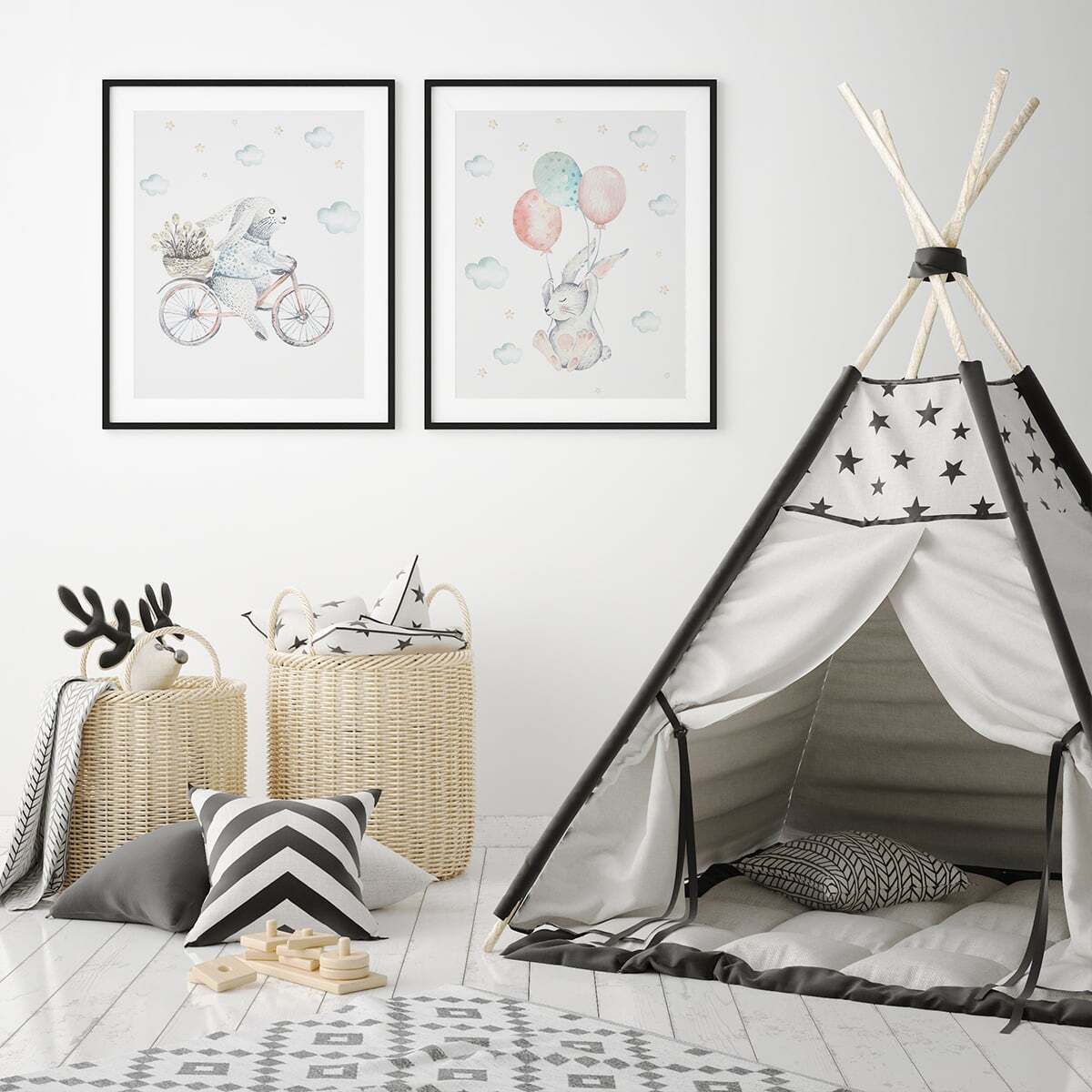 Интерьерный постер Moda interio Watercolor animals Акварельные животные 40х50 см 2 шт - фото 6