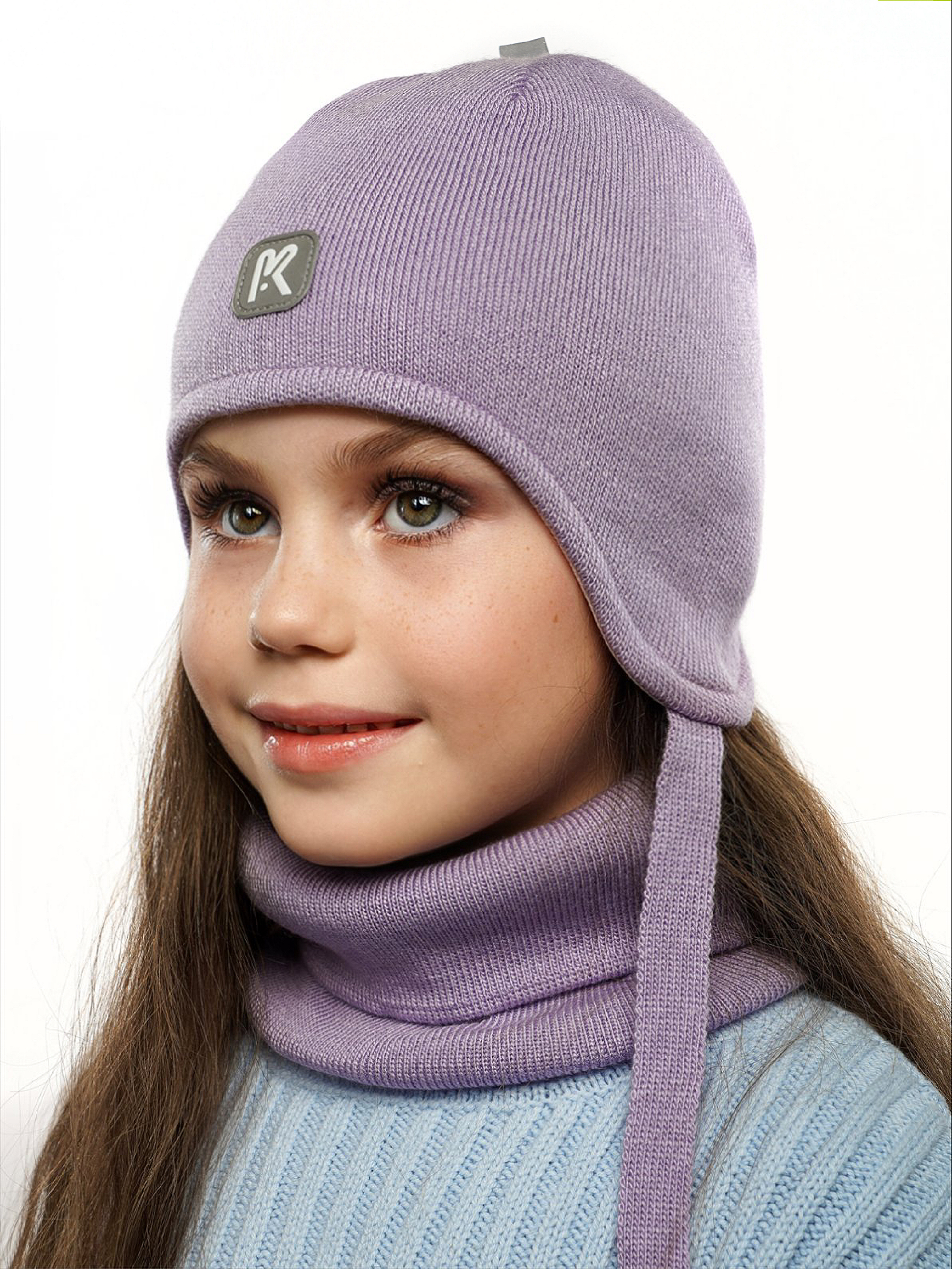 Шапка и снуд ПриКиндер U-Sp232724 Цвет: Сиреневый - фото 12