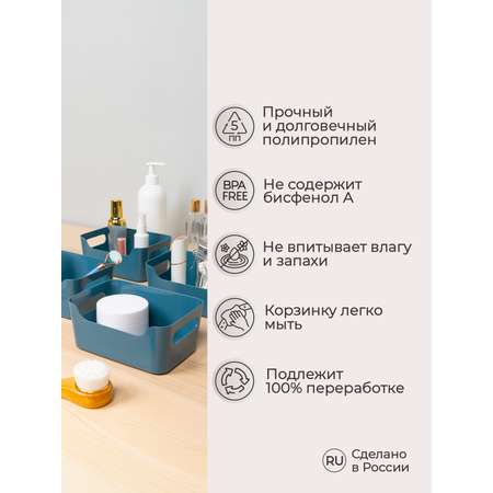 Корзинка универсальная Econova Scandi 1.2л синий