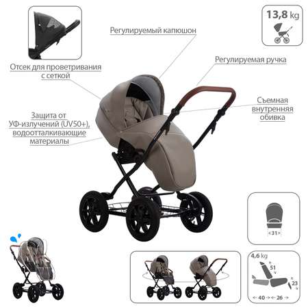 Коляска 2 в 1 Bebetto Aquarius PRO