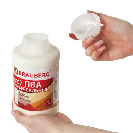 Клей ПВА Brauberg универсальный для бумаги дерева картона 1 кг