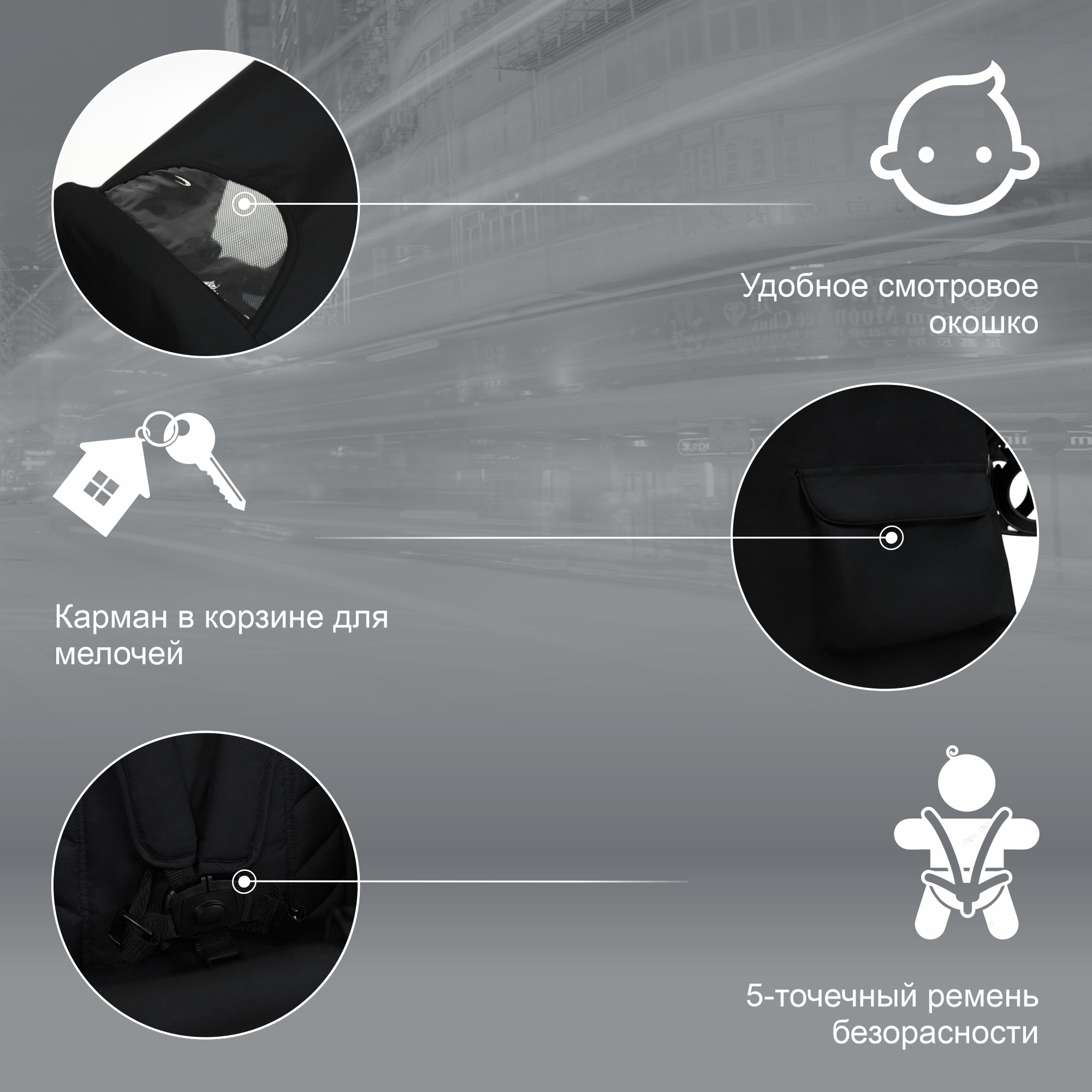 Коляска прогулочная Sweet Baby Rapido Black черный - фото 4