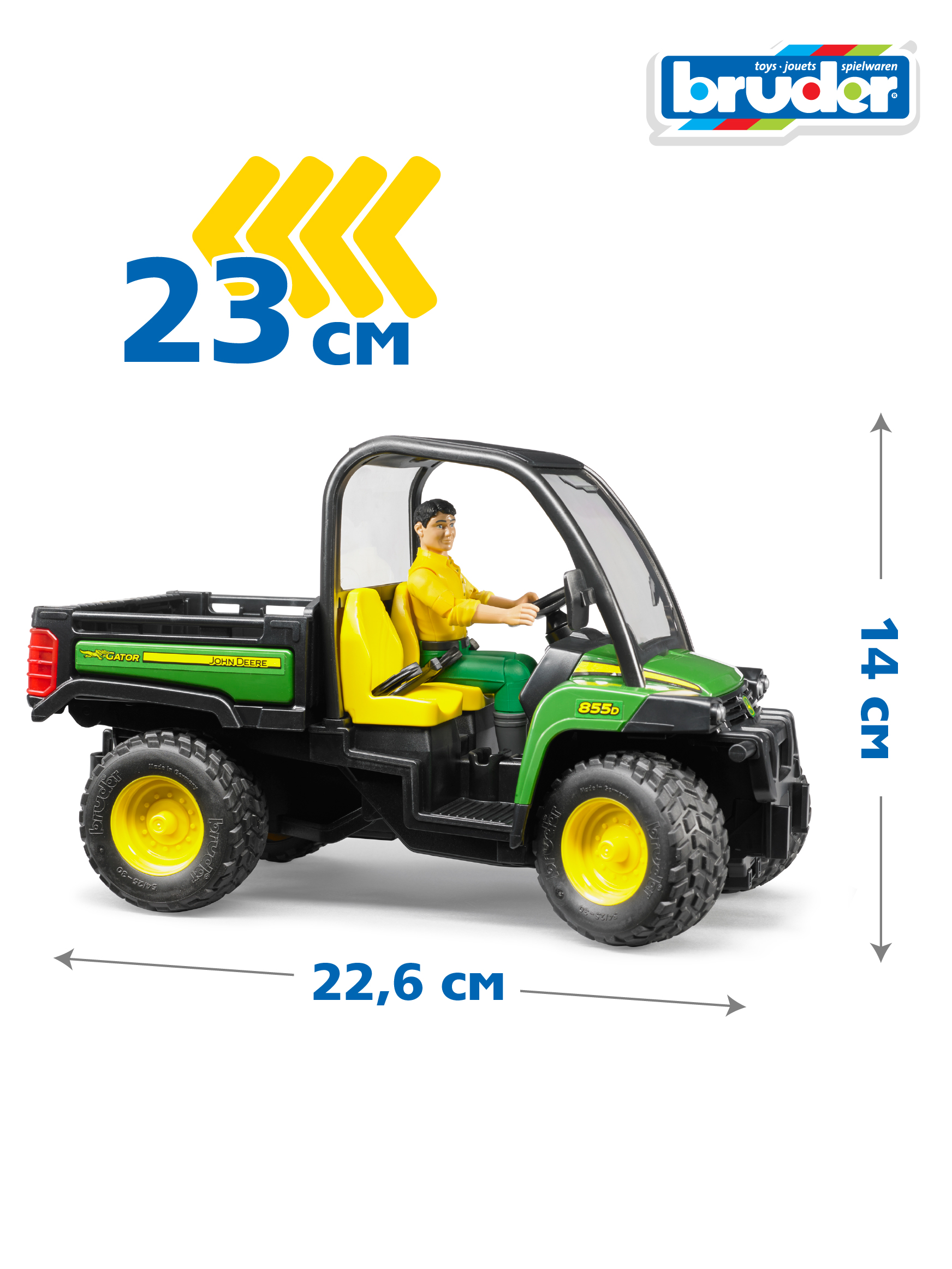 Грузовик Bruder John Deere Мини Gator XUV 855D с фигуркой 02-490 - фото 2