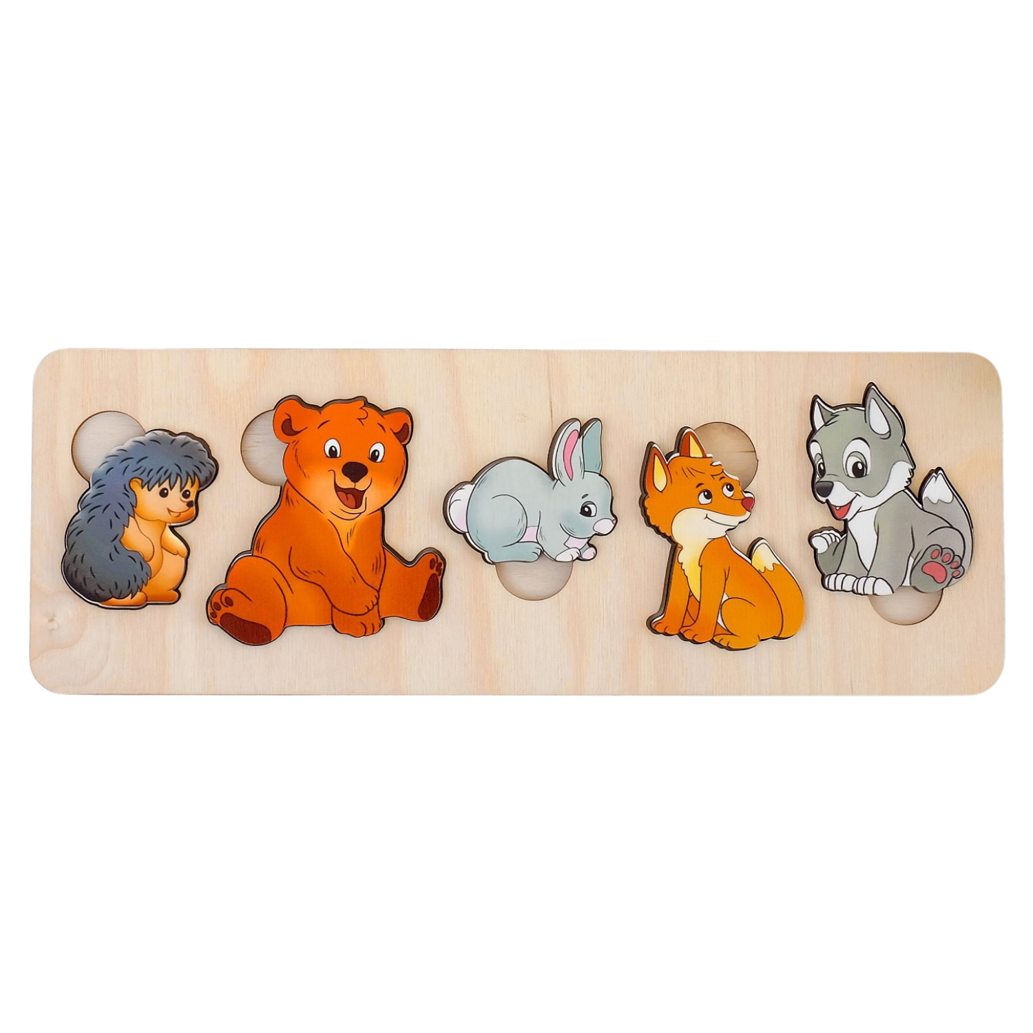 Игрушка Нескучные игры рамка-вкладыш Монтессори Дикие животные - фото 2