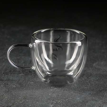 Кружка MAGISTRO стеклянная с двойными стенками «Дуо. Tea» 200 мл 12 5×9×7 5 см