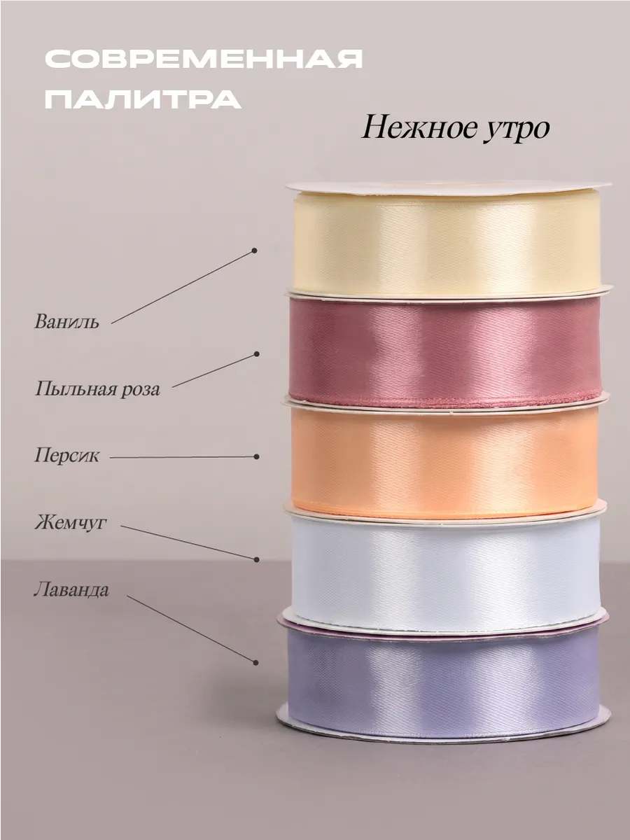 Лента для рукоделия и упаковки Magic 4 Hobby цветные 25мм х 22.5м 5 шт - фото 4