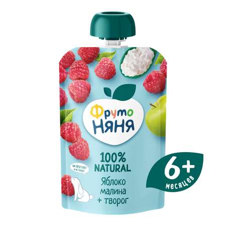 Пюре ФрутоНяня Яблоко-малина с творогом с 6 мес 90 г