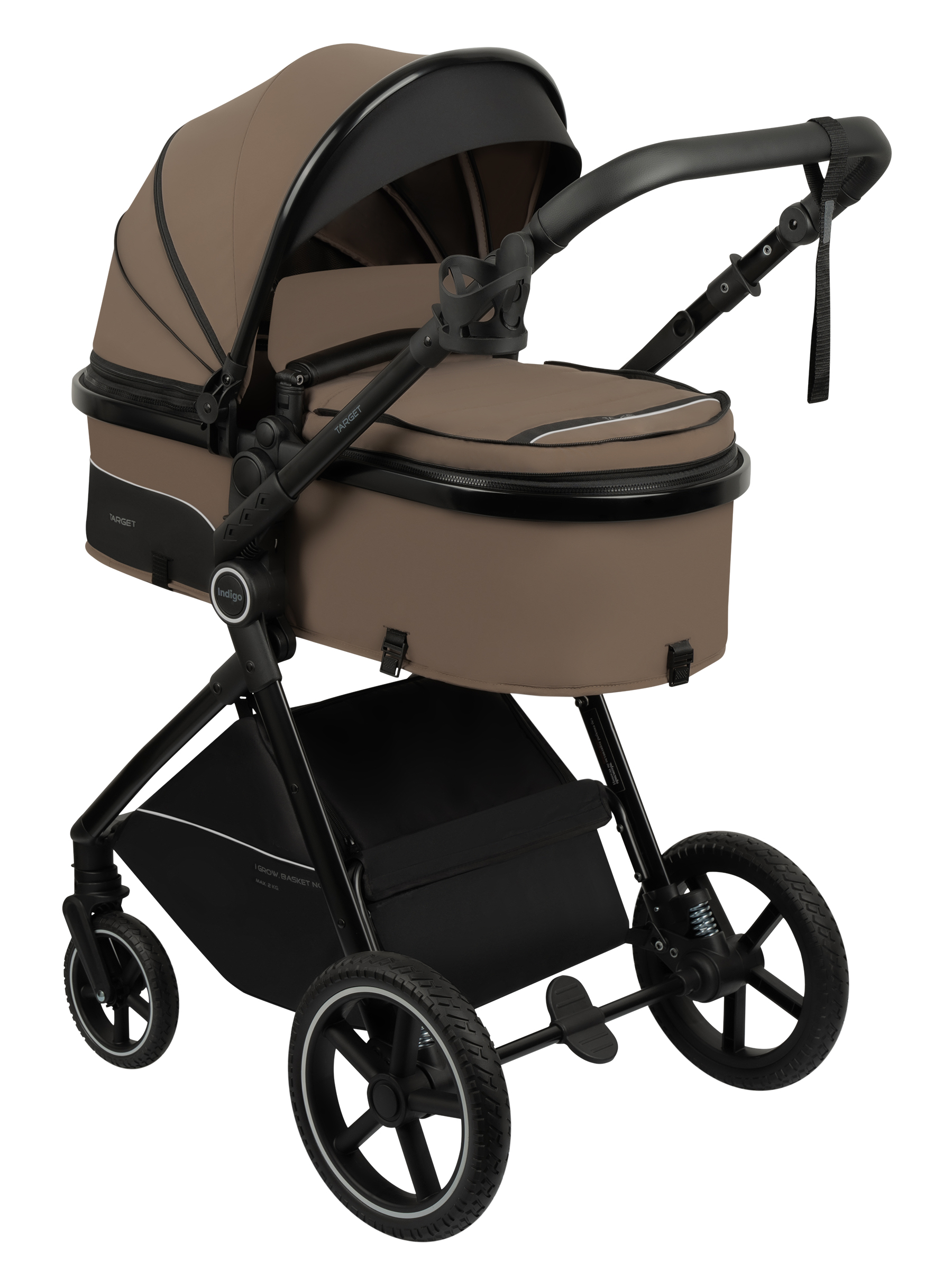 Коляска трансформер Indigo TARGET 3в1 темно-бежевый - фото 16