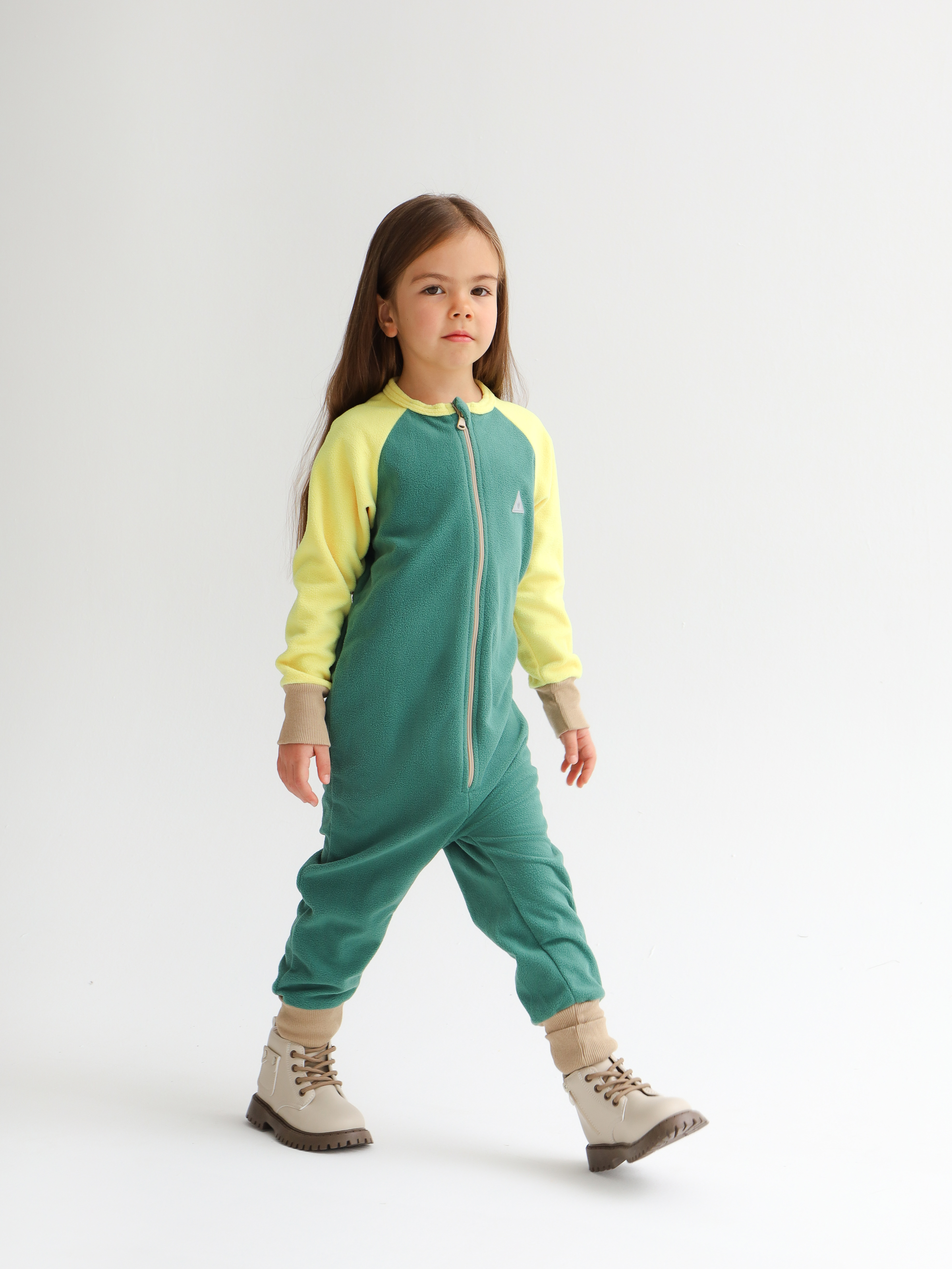 Комбинезон MINIDINO Т-К-011/ДКомбинезон-поддева детский Colour block васаби - фото 1