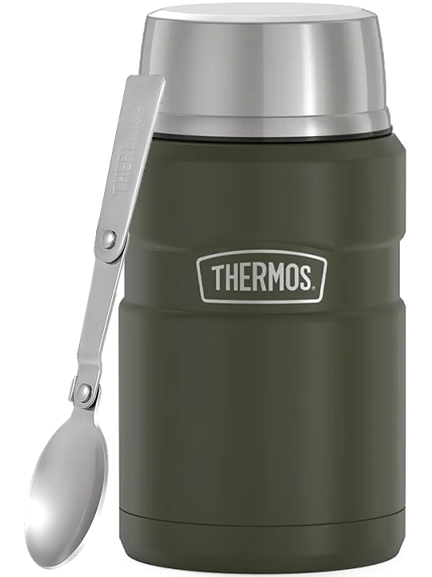 Термос для еды супа 710 мл с ложкой THERMOS KING-3020 хаки – нержавеющая сталь герметичный тепло/холод 14/24 часов - фото 6