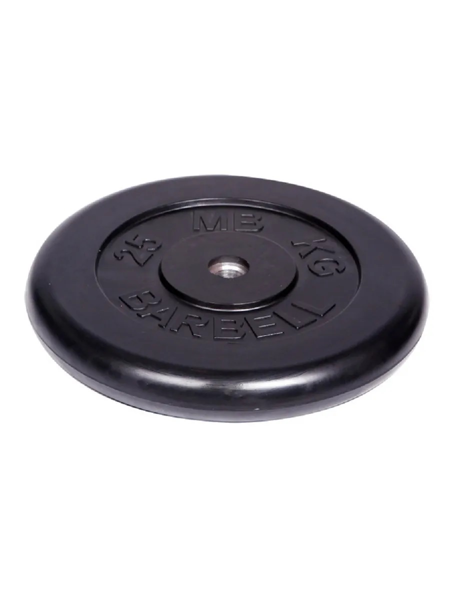 D 26 мм чёрный 25,0 кг MbBarbell Диск обрезиненный - фото 4