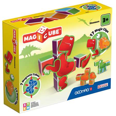Конструктор Geomag MagiCube Динозавры магнитный