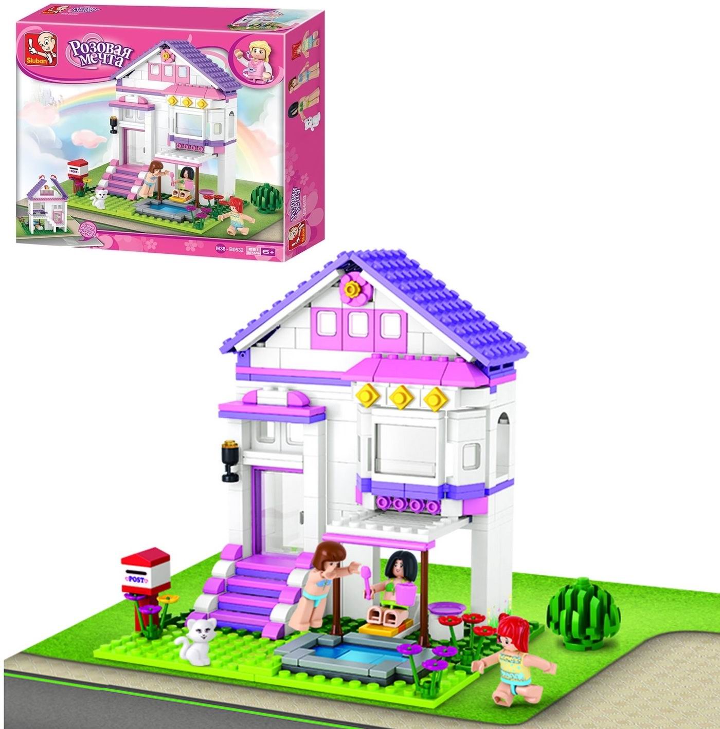 Конструктор SLUBAN Розовая мечта Вилла - фото 1