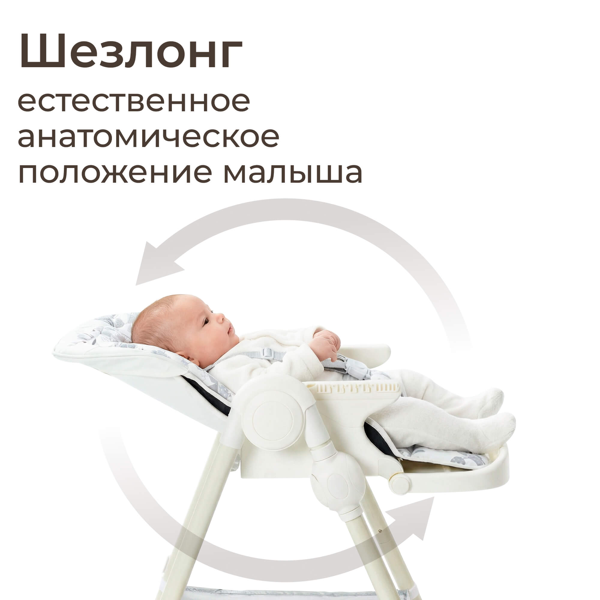 Стульчик для кормления UNIX Kids Ocean белый - фото 9