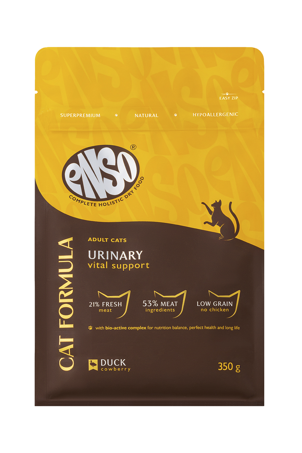 Корм сухой полнорационный для кошек ENSO Cat formula Urinary для профилактики мочекаменной болезни со свежей уткой 0.35кг - фото 1