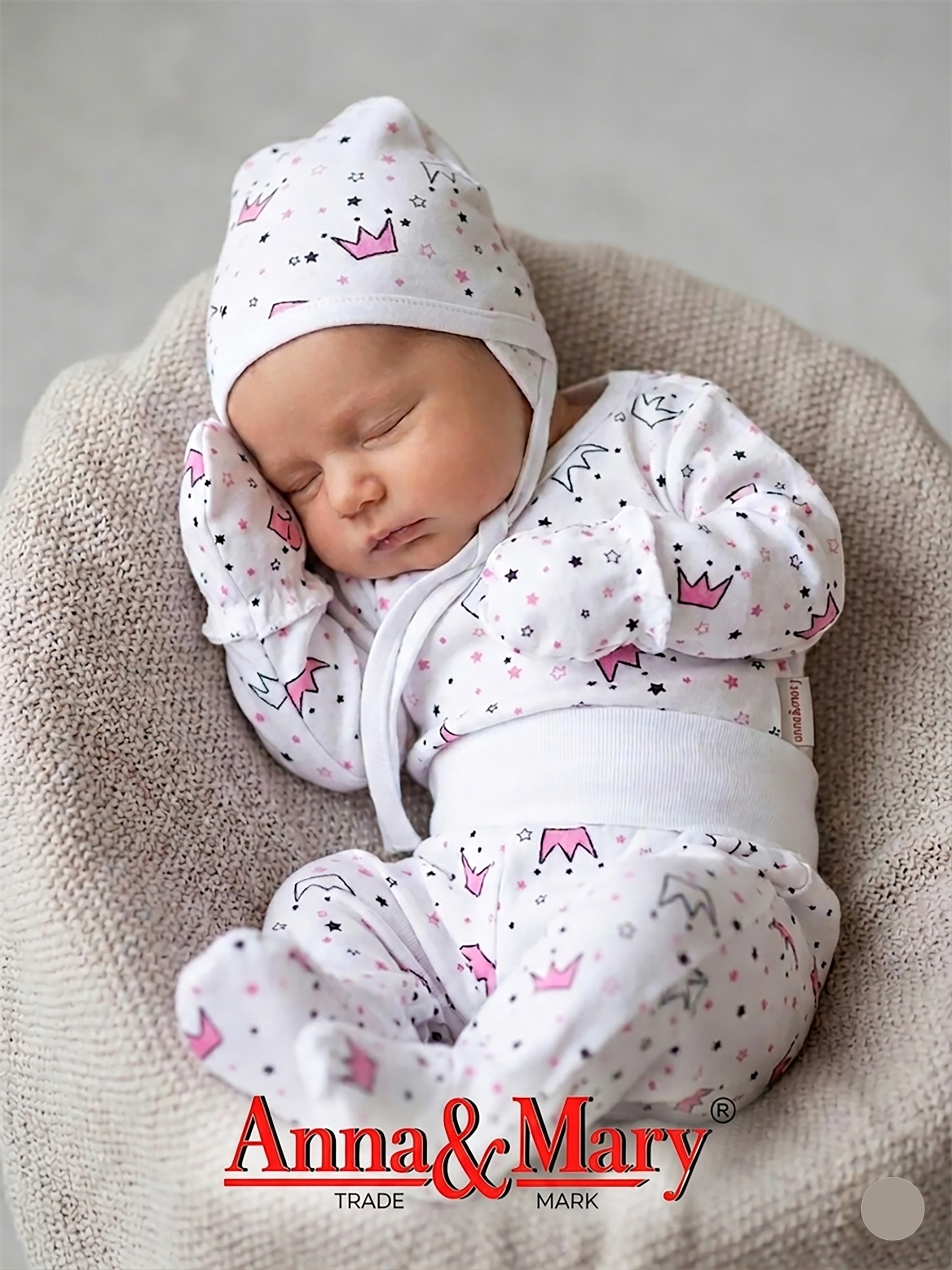 Распашонка с ползунками и чепчиком Anna Mary W205022Корона - фото 2