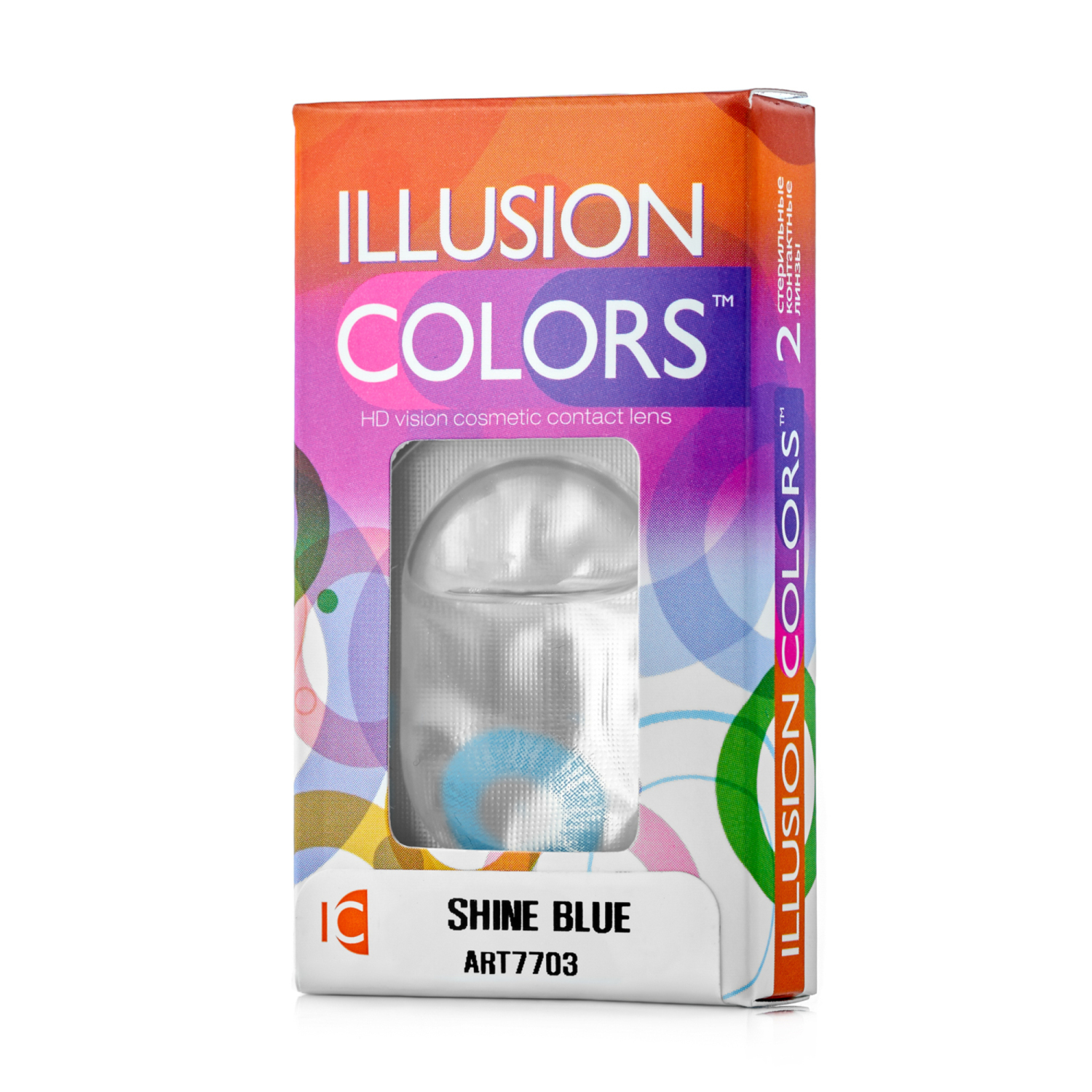 Контактные линзы ILLUSION colors shine blue на 3 месяца -3.50/14/8.6 2 шт. - фото 3