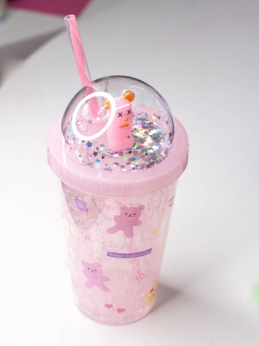 Стакан iLikeGift с трубочкой и крышкой 450 мл - фото 9