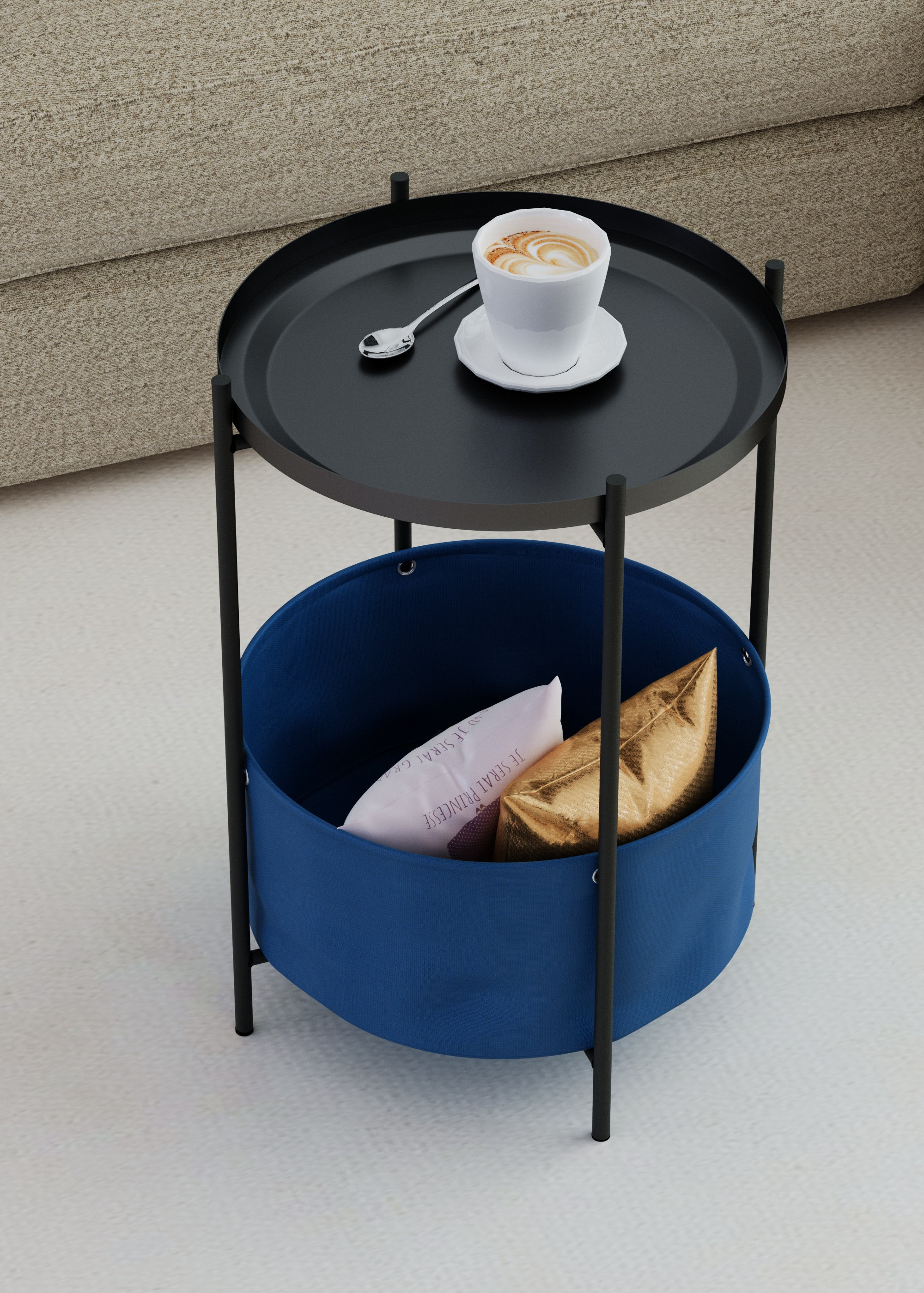 Стол журнальный LAVARIS Элдэй CUBA DENIM синий/черный муар - фото 1