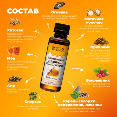Медовый концентрат Smart Bee антивирусный 100 мл