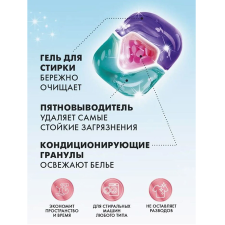 Капсулы для стирки белья NAMZA с кондиционером color 15 шт