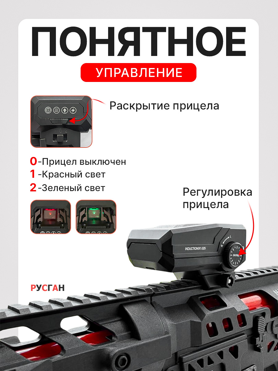Комплектующее для игрушечного оружия RUSHGAN Складной коллиматорный прицел - фото 3