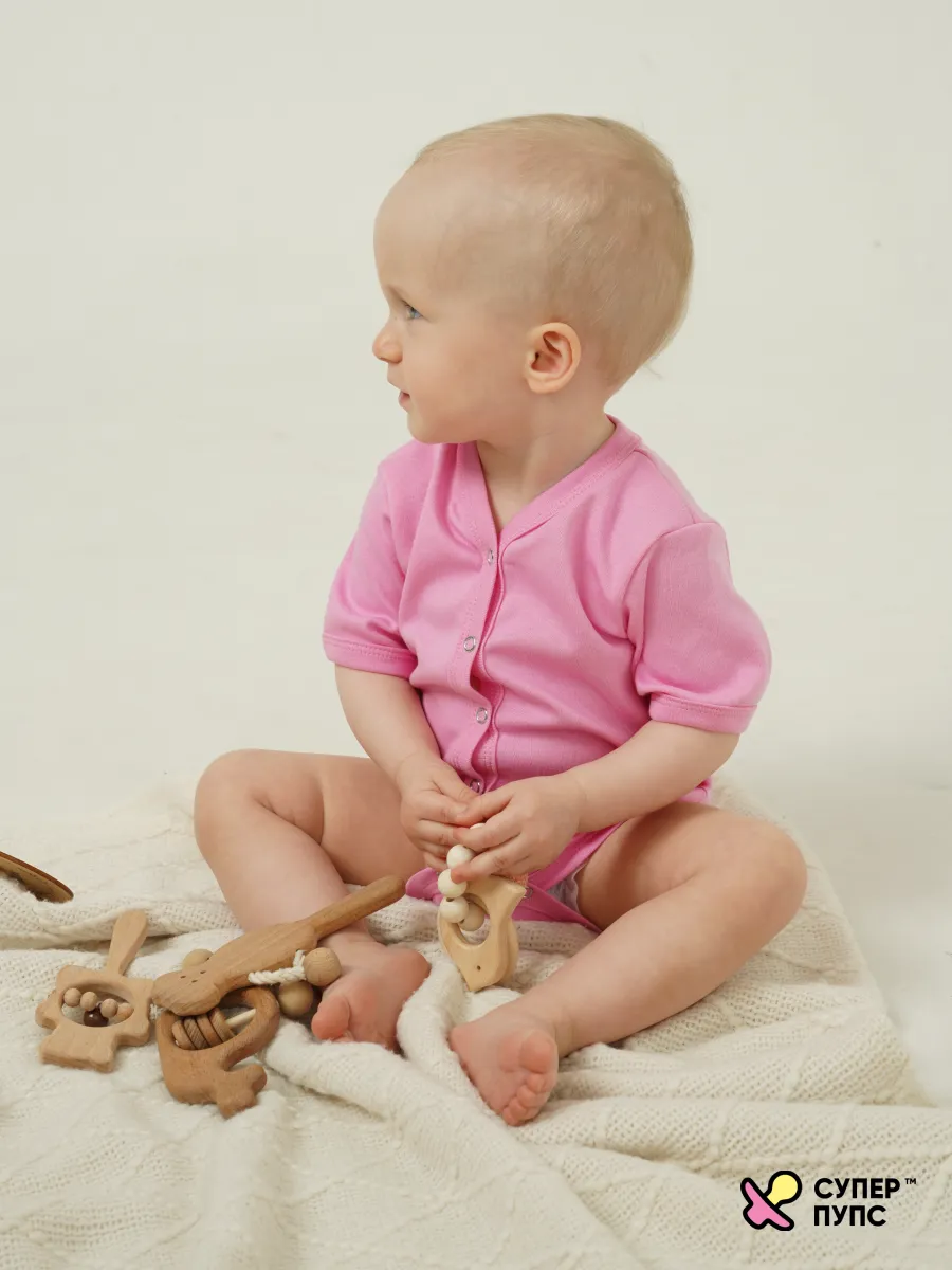 Боди 3 шт Супер Пупс нбр/3пр/бд/коррук/SK23розовыйлисточкиветочки - фото 10