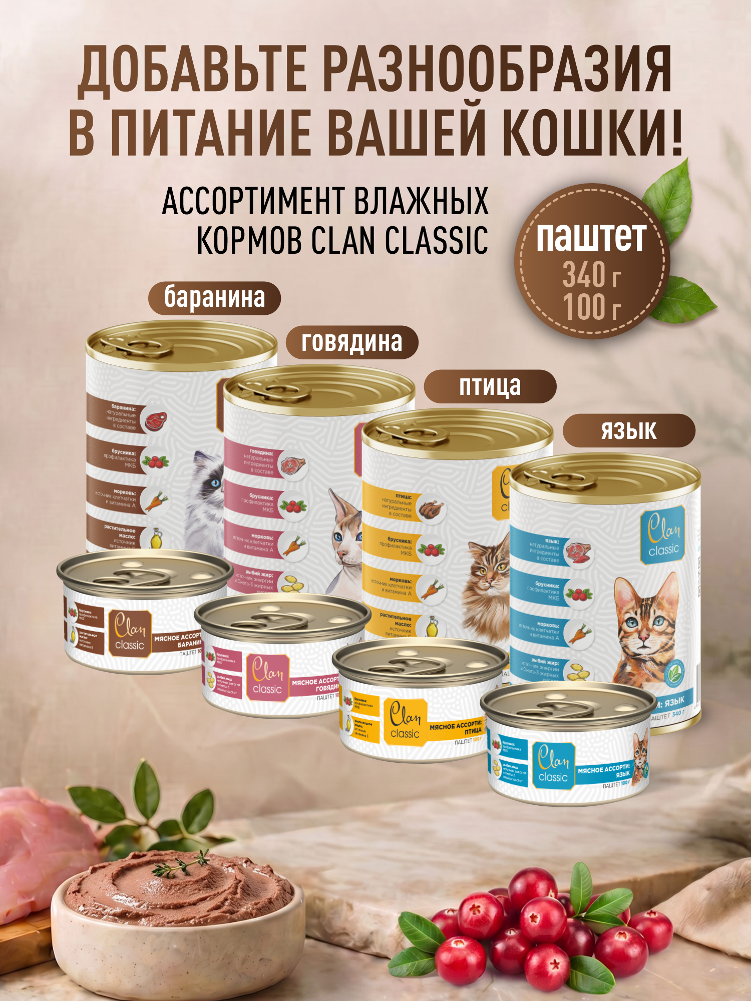 Корм для кошек сухой для стерилизованных Clan Classic Sterilized 30/14 индейка 20кг - фото 8