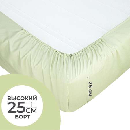 Простыня на резинке Monocolor 90х200 стаин рис.4731-1 оливковый