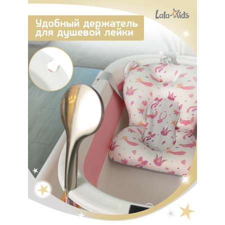 Складная ванночка LaLa-Kids для купания новорожденных с термометром