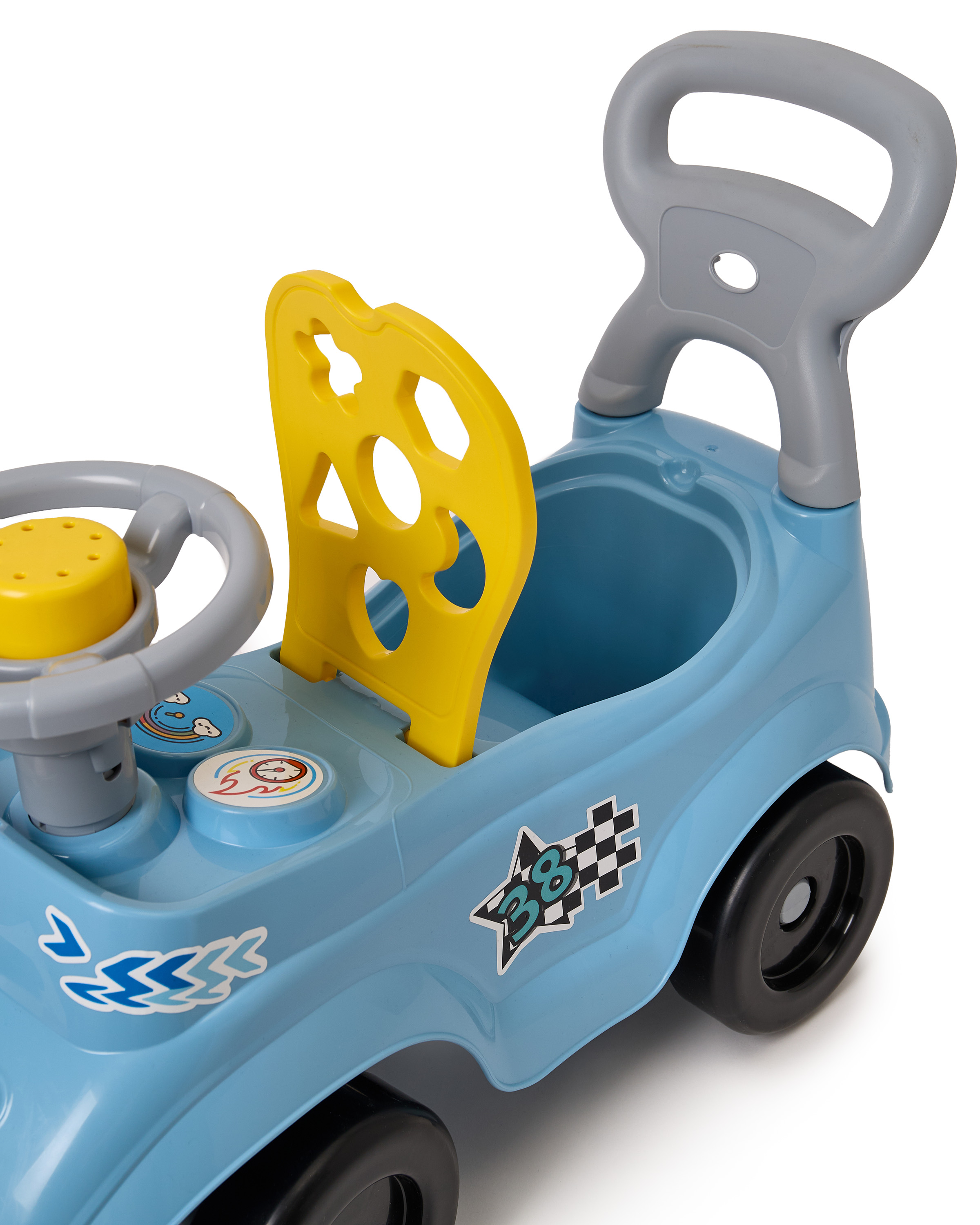 Каталка Zebratoys Моя первая с ручкой голубой - фото 4