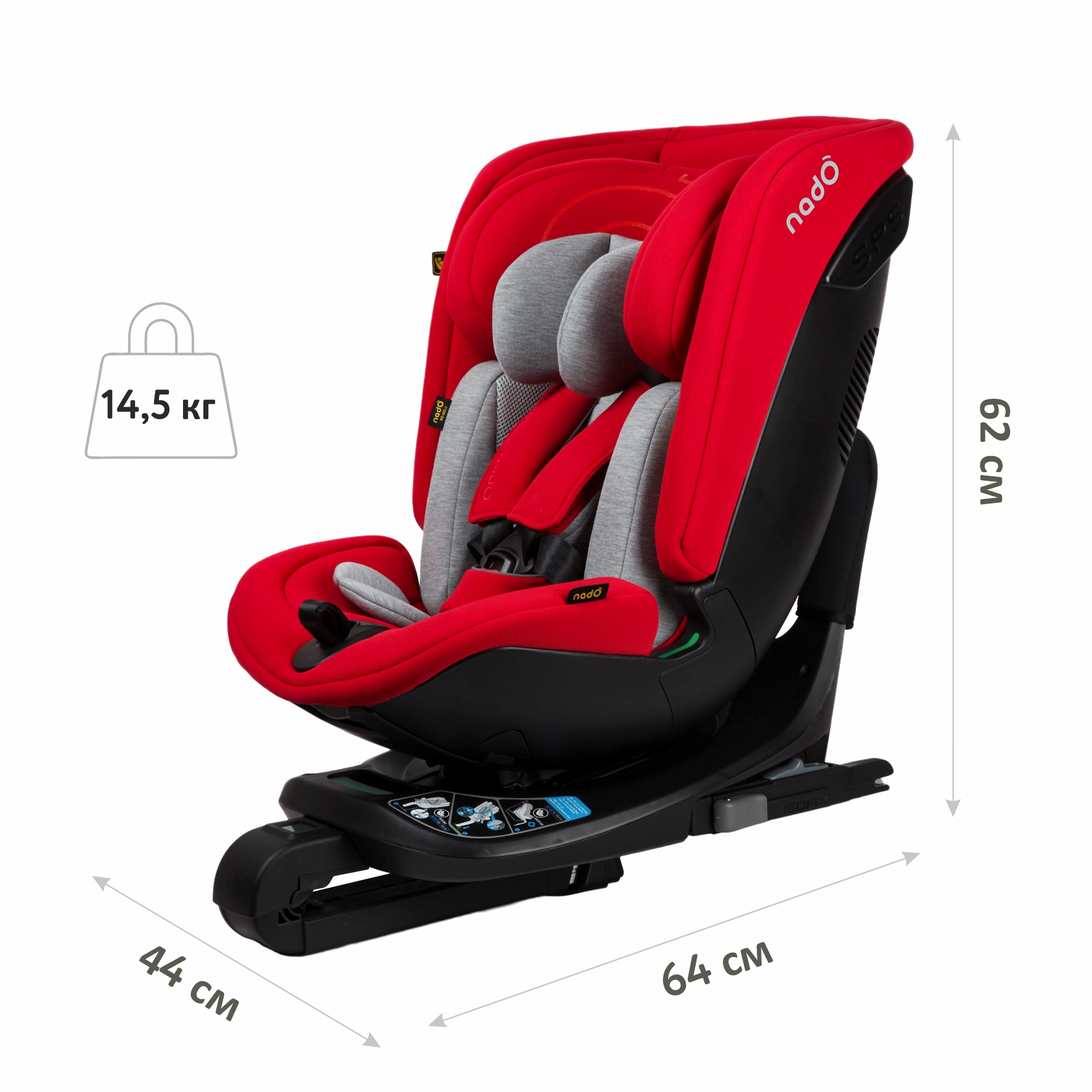 Автокресло nado Garnet red Isofix 0+/1/2/3 (0-36 кг) - фото 9