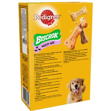Лакомство для взрослых собак Pedigree Biscrok бисквитные косточки ассорти 500г