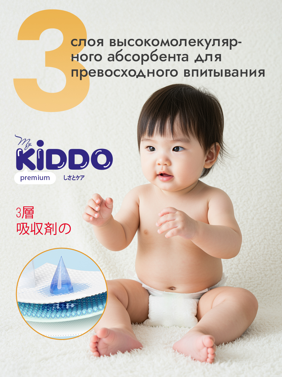 Трусики Kiddo Premium M (6-10 кг) 58 шт. - фото 8