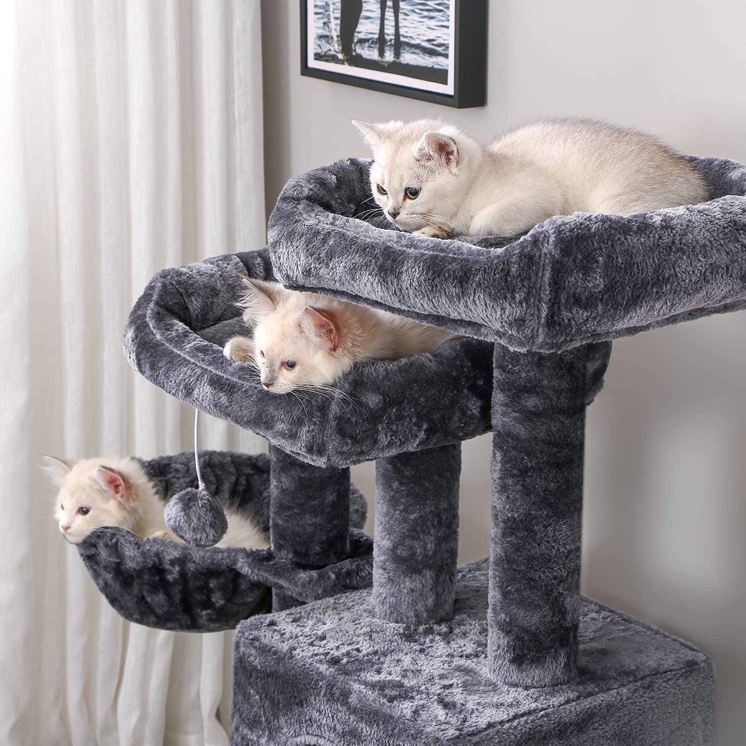 Игровой комплекс для кошек дом Pet БМФ Черный - фото 6