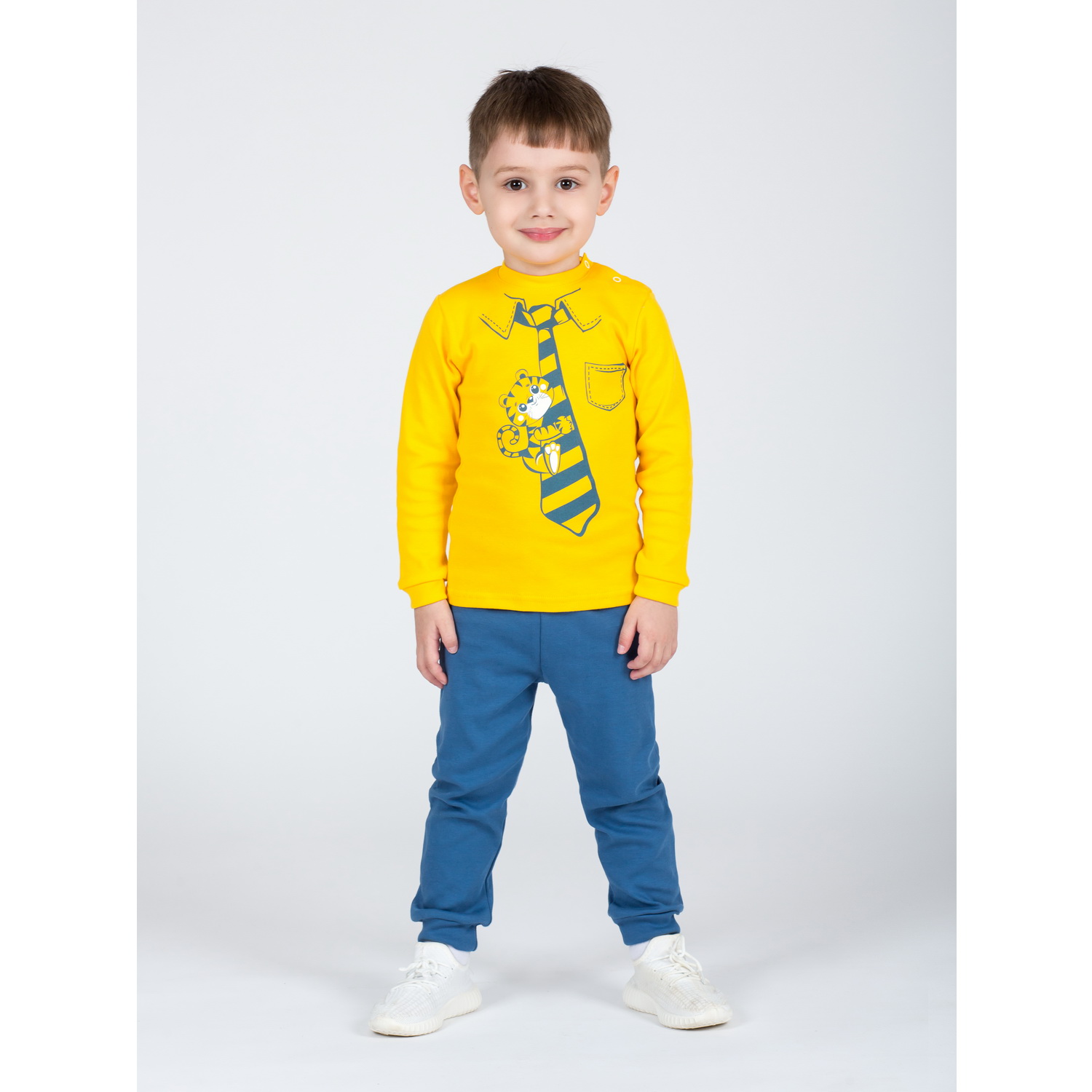 Костюм KiMMi co К-1408752/1 желтый джинс тигренок - фото 1