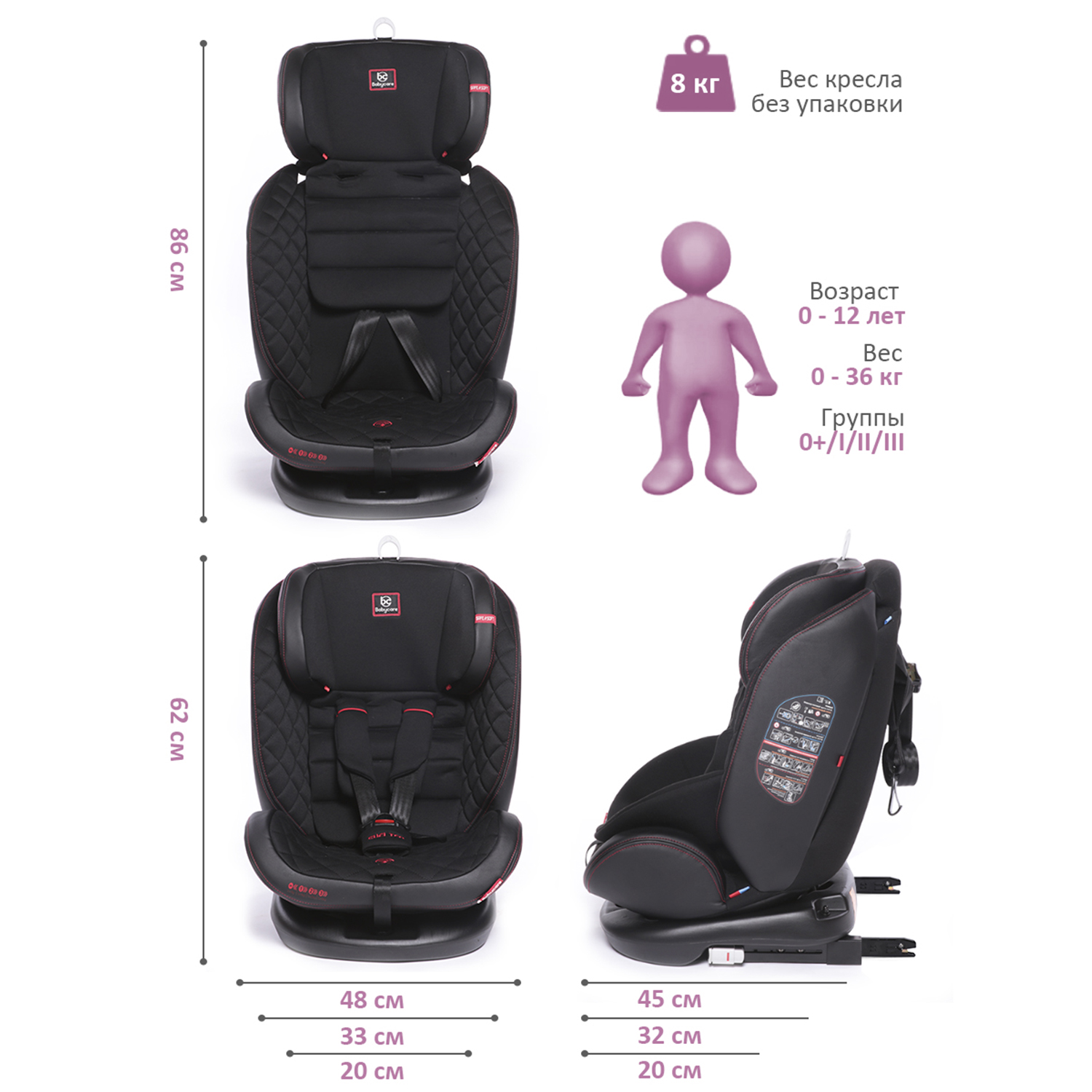 Автокресло BabyCare Shelter Isofix 0+/1/2/3 (0-36 кг) - фото 8