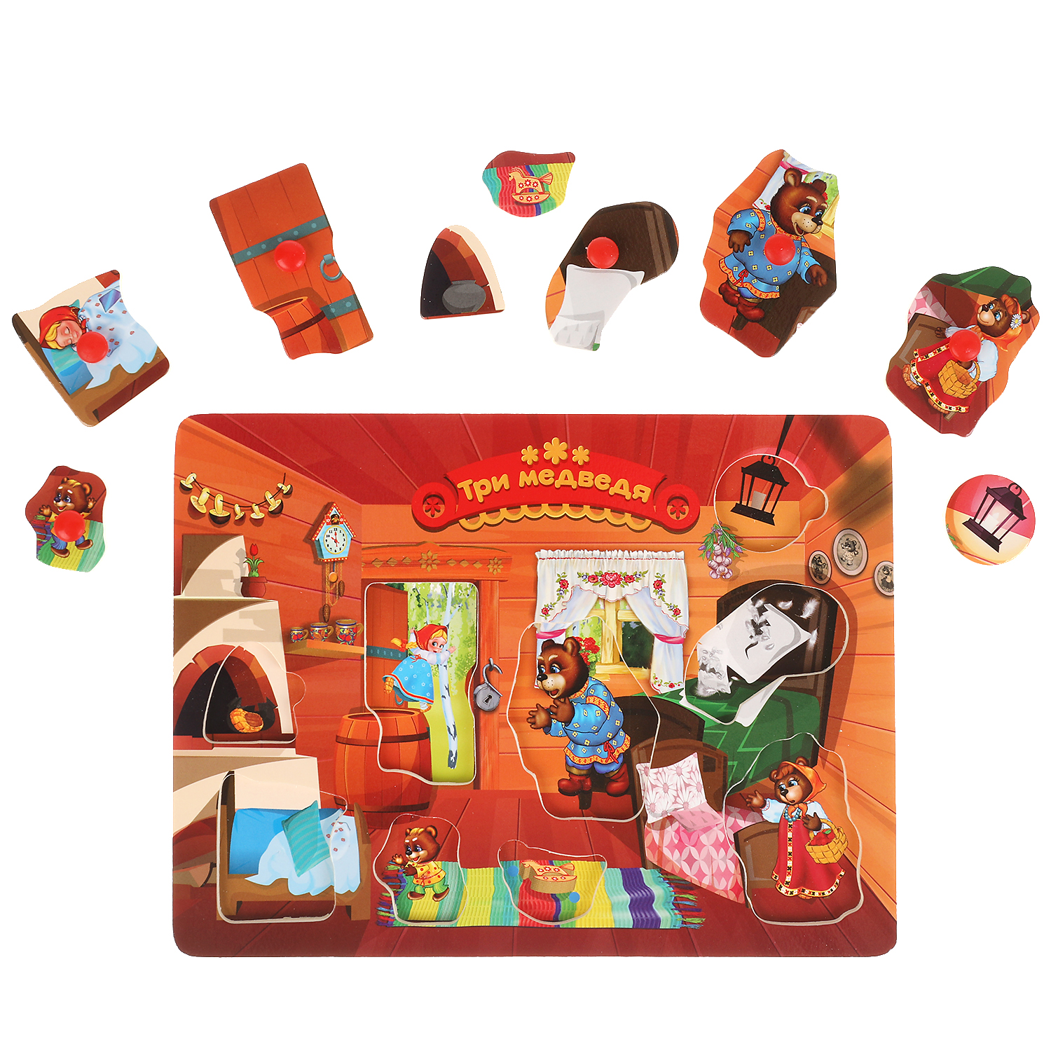 Игрушка Буратино рамка-вкладыш Три медведя - фото 4