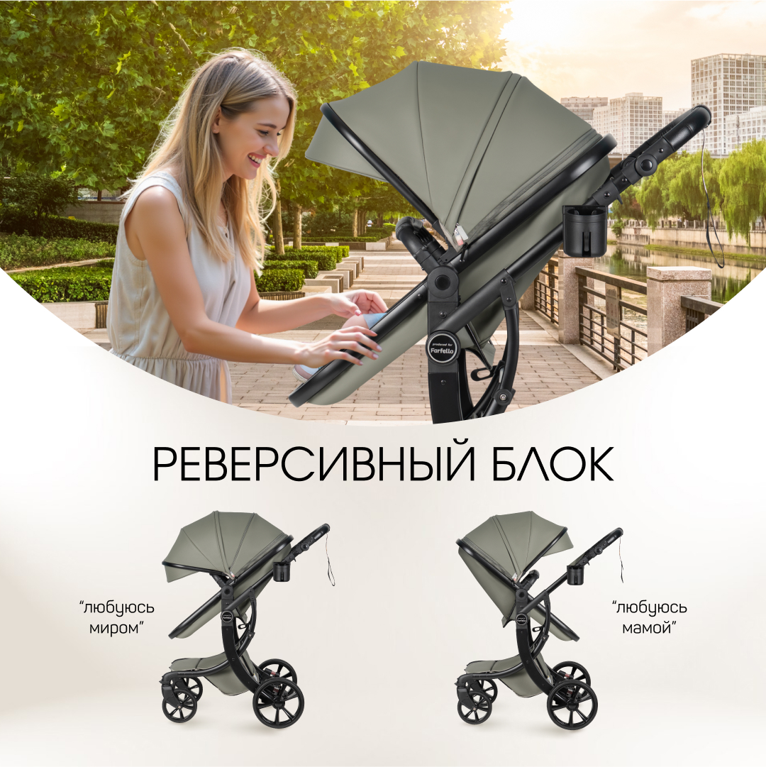 Коляска трансформер Aimile Adventurer хаки - фото 2