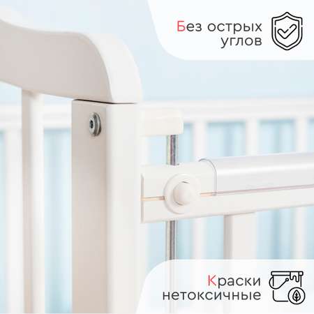Детская кроватка Tomix прямоугольная, без маятника (белый)