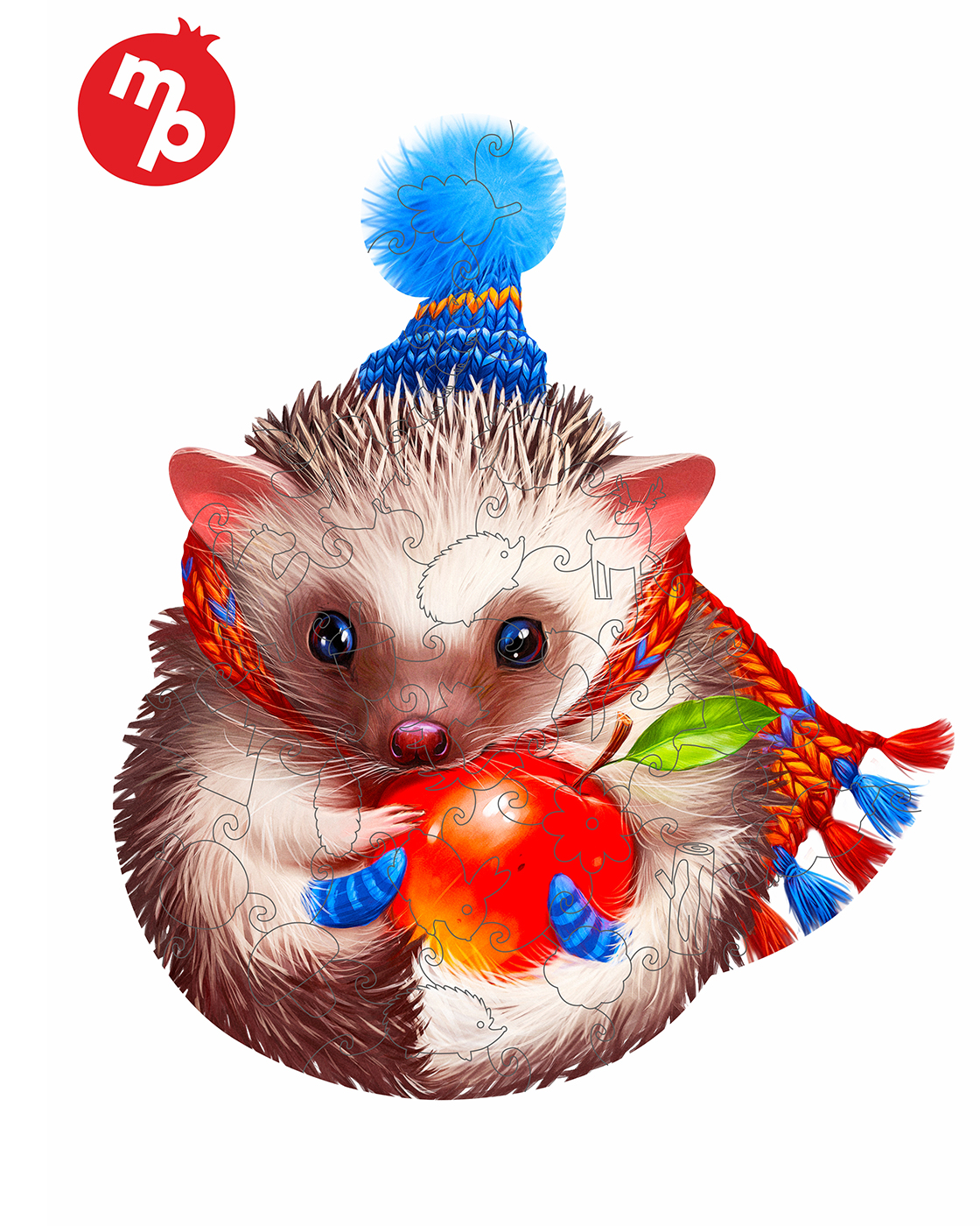 Пазл Melograno Ёжик с яблоком деревянный - фото 7