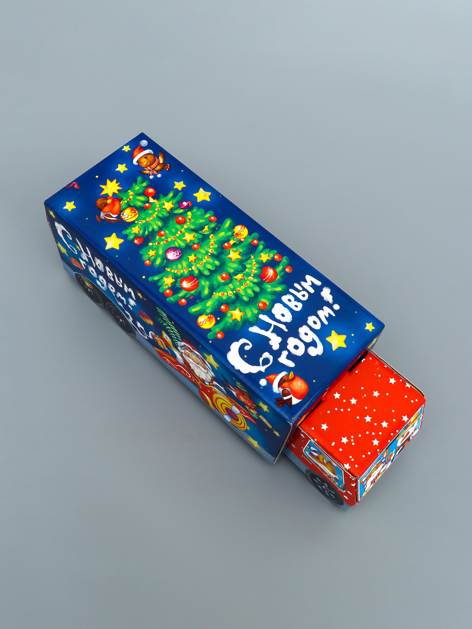 Подарочная коробка новогодняя Sima-Land Фура "Новогодний пилотаж" с анимацией, 36 х 15 х 10 см - фото 6