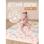 Развивающий коврик детский Mamagoods для ползания складной игровой 120х180 см Единорожки